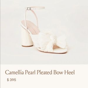 Camellia Pearl Pleated Bow Heel size 7.5